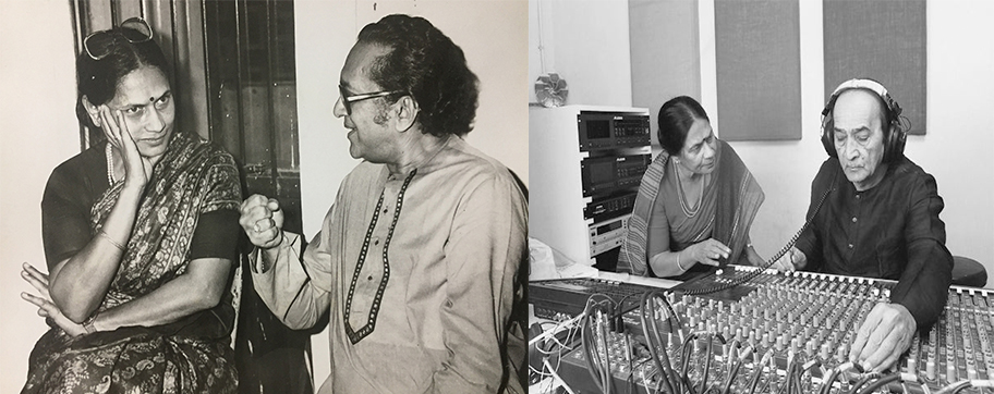 Left Ravi Shankar and Kumiben Lakhia Right Atul Desai and Kumiben Lakhia